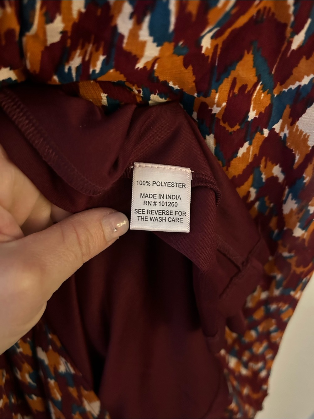 Bohemian battle   Midi Skirt in Burgundy Multi - Picture 3 of 3